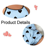 Women's Sleepwear Pajama Set Pajamas T-Shirts Shorts Pink Heart-Shaped Print T-Shirt Ice Silk Top Comfortable loungewear