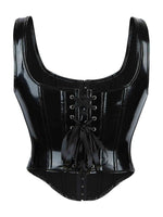 Corset with bright leather and breasted corset is fashionable and sexy. Wear a palace body-shaping coat outside the waist.