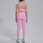 Women's Yoga Set Sports Fitness Running Beautiful Back Slim Fit Bra Hip-lifting High Waist Pants Workout Training Gym Suits