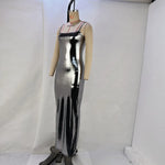 Faux Leather Slim Spaghetti Strap Dress For Women Strap Long Dresses Package Hip Bodycon Sexy Low Cut Party Evening Vestidos