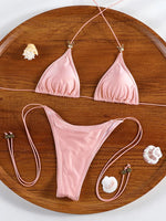 Miyouj Triangle Bikini New Two Piece Suit Solid Color Beachwear 2026 Bikini Women's Swimsuits Sexy Bathsuit Micro Thong Swimwear