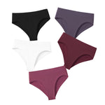 5Pcs/Set High Rise Women Panties Briefs Female Underpants Solid Color Seamless Underwear S-XXXL Sexy Lingerie Intimates