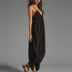 Summer Jumpsuits for Women Full-Length Playsuit Sexy V-Neck Sleeveless Jumpsuits Solid Color Pants Female Casual Loose Rompers