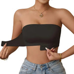 Women Strapless Bra Casual Front Closure Bra Non-Slip Wireless Bandeau Bra Lady Seamless Padded Tube Top Bralette Lady Underwear