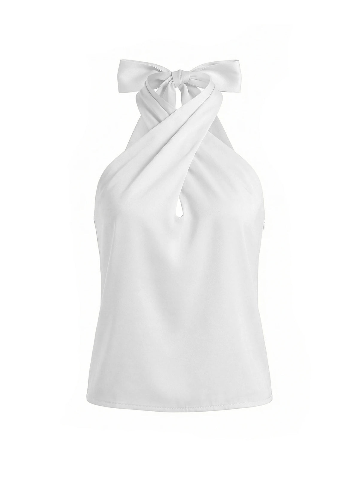 Women Satin Tank Tops Solid Color Backless Sleeveless Cross-criss Halter Vest 2026 Summer Fashion Elegant Top Streetwear