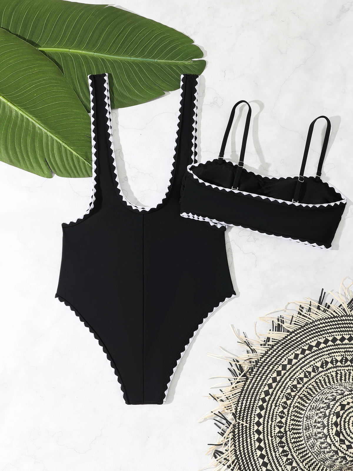 Strappy Two Pieces Swimsuit Women 2026 Black Swimwear Female Beach Wear Bathers Bathing Swimming Swim Suit