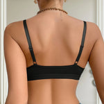 Sexy Front Buckle Push Up Bra Women Wireless Quakeproof Underwear U-shape Small Breast Breathable Brassiere Black Yoga Lingerie