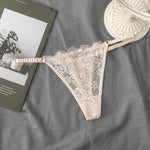 New Sexy PinkWomen's Underwear Low-Waisted Sexy Thong Attractive Breathable Women Panties Bra Rhinestone FashionComfort Br
