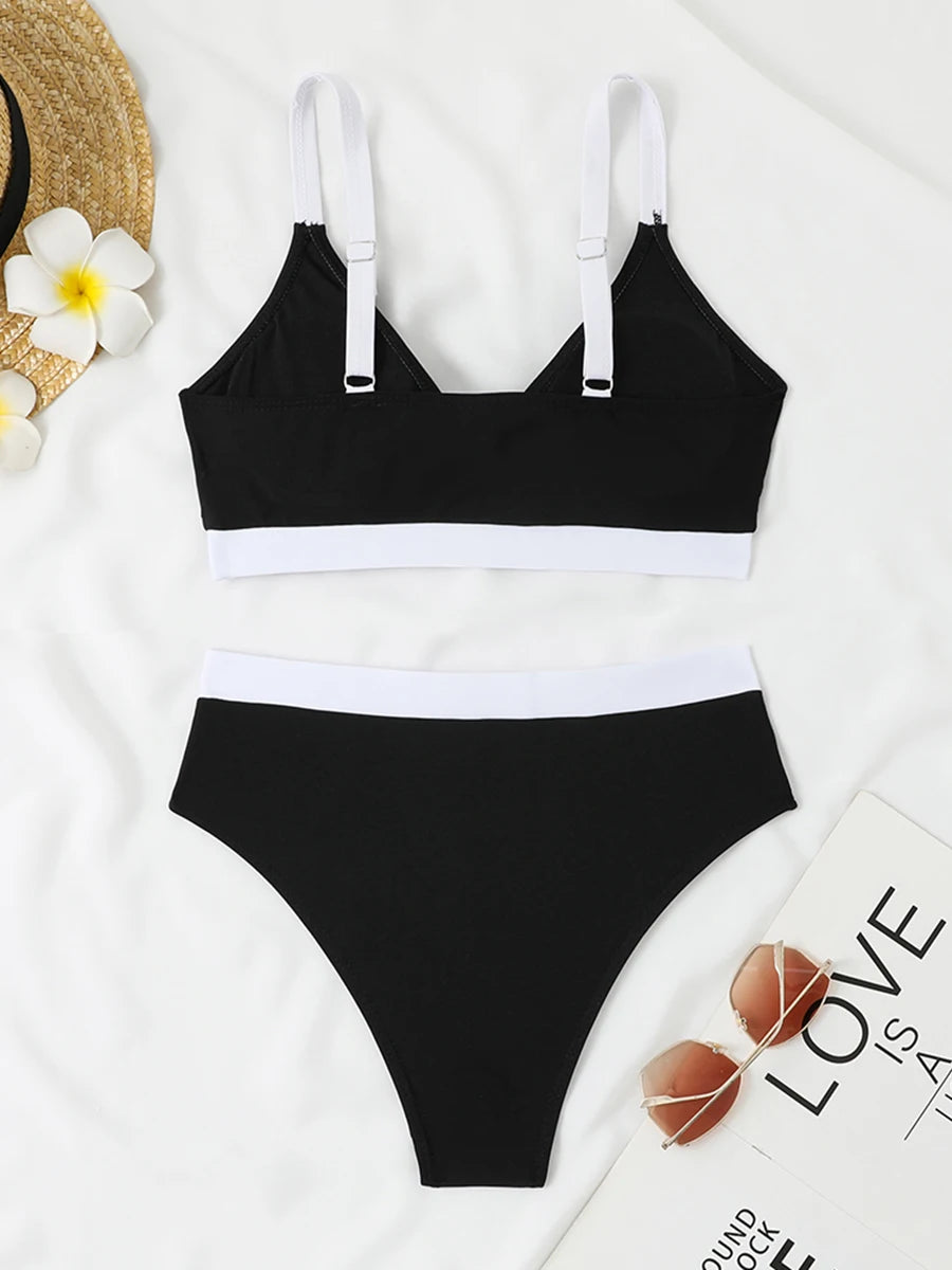 2026 Strappy Bikini High Waist Swimsuit Women Sexy Solid Swimwear Female Bathers Swimming Bathing Swimming Swim Suit Beachwear