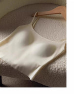 Women's Seamless Bras Top - MOYISU Invisible Chest Pad Camisole Anti-Peep Undershirt with Versatile Strap & Flattering Back Cut