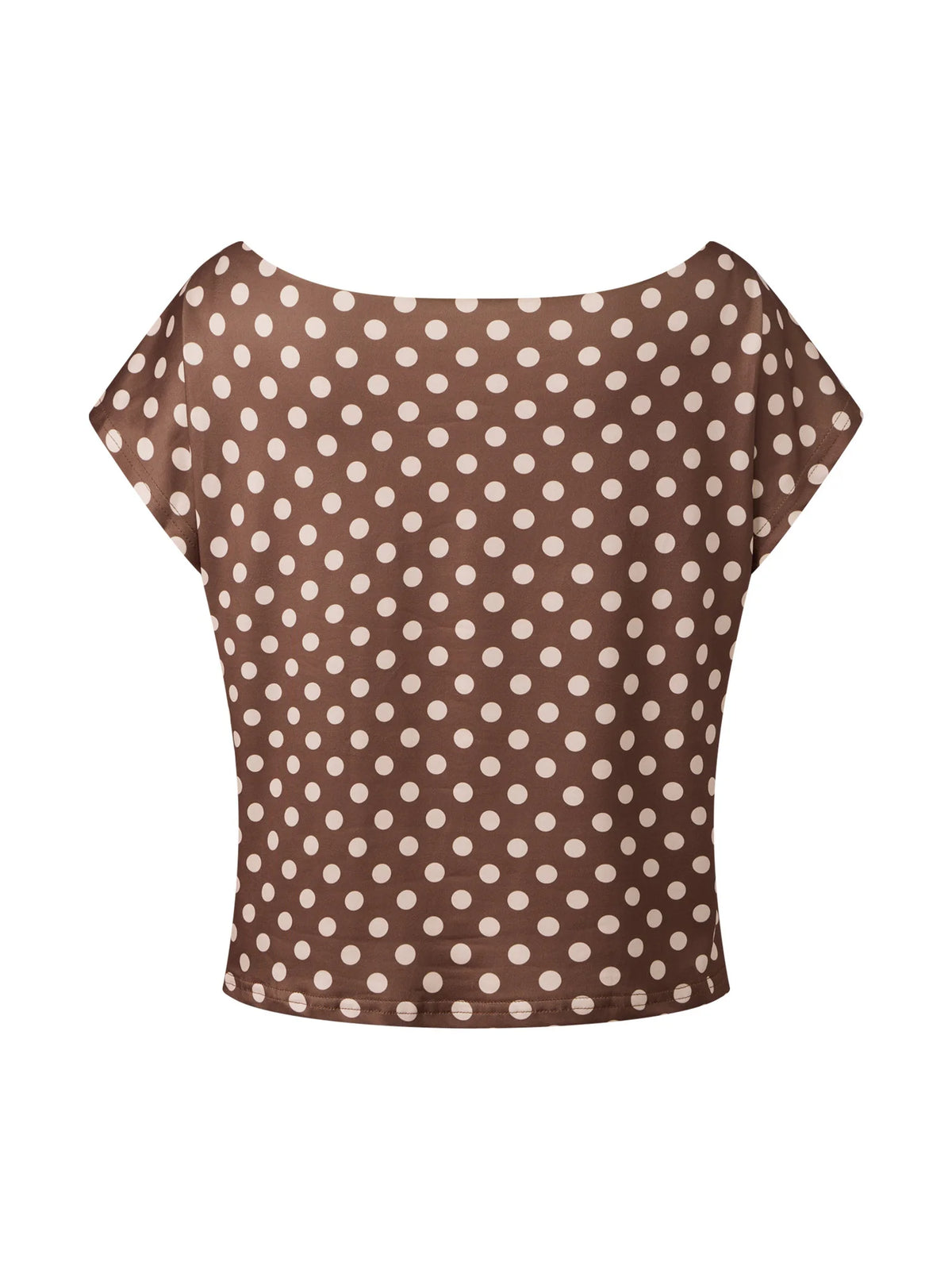 Summer Women's Fashion Tops Off Shoulder Short Sleeve Dots Print Tops Loose Shirts New