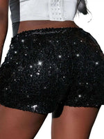 New Versatile Sequins High Waist Shorts Casual Shorts Bar Dance Performance Shorts Shine Zipper Sexy Pure Desire Nightclub XMWV