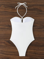 2026 Halter Swimsuit One Piece Solid Hollow Swimwear Women Sexy Bathers Bathing Swimming Swim Suit Female Beachwear