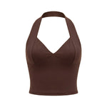 2026 Summer Women's Halter Square Neck Vest Sleeveless Open Back Slim Fit Corset Retro Casual Sexy Cropped Tank Tops