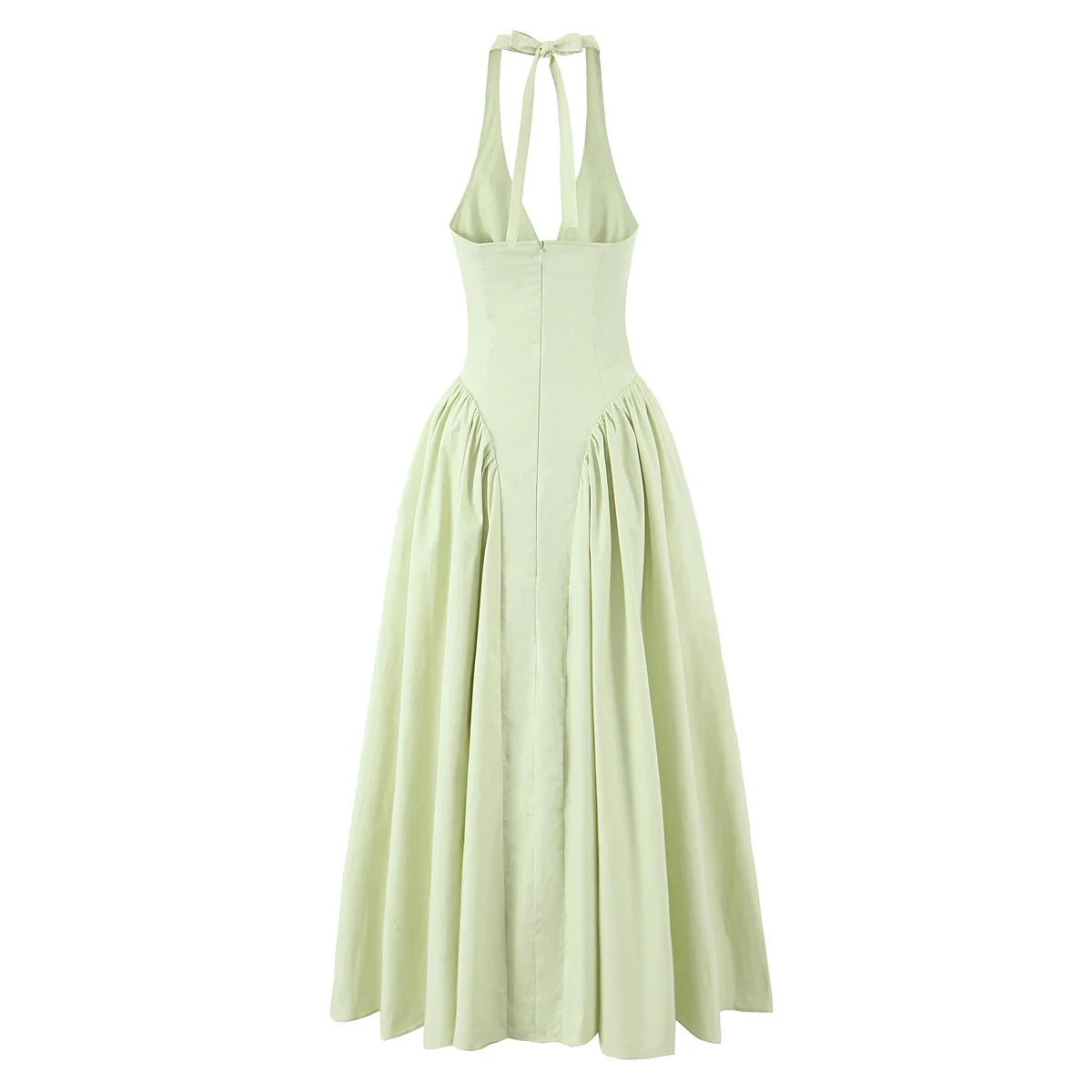 Foridol Summer Spring White Cotton Women's Dress Backless Halter Midi Party Dresses Elegant Vinatge A-line Vestidos 2025 New In
