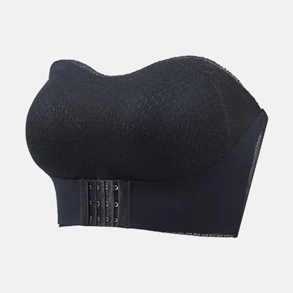 Women Bra Anti-slip Push Up Front Closure Invisible Tube Top Bra Solid Color Elastic Lady Bandeau Bra Women Underwear
