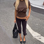 FDYOUI Women's O-neck Polka Dot T-shirt 2026 Summer O-neck Drop-sleeve Tunics Tops Fashion Loose Corset Tee Shirts Female Top