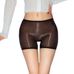 Women Super Thin Oil Bright Sexy Sissy Boxer Ladies Transparent Safety Panties Oil Shiny Seamless Ice Silk Underwear