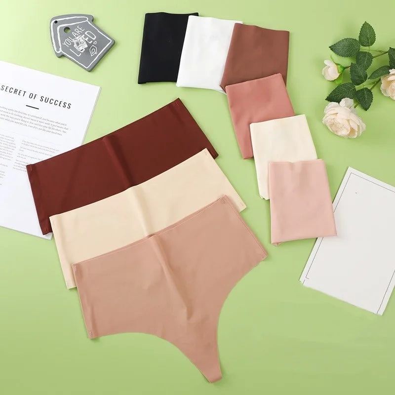 3Pcs/Set G-string Women Thongs High Waist Panties Female Underpants Soft Panty Sexy Lingerie Comfy Seamless Underwear
