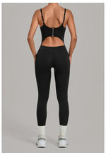 Women's Seamless Yoga Jumpsuits Sports Gym Fitness Backless Sleeveless Hip-lifting Pants One-piece Training Workout Bodysuits