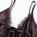 2026 Summer Women Pajama Sets Lace Trim Satin Babydoll Camisole Tops and Shorts Sets Lounge Sleepwear