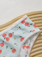 3 pairs of contrasting sweet style underwear, fruit printed women's triangle pants, plaid lace underwear C898