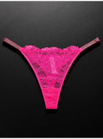 Lace Sexy Girls Women Panties Seamless Underwear Rhinestone G String Letter Transparent Thong For Female Low Rise Ladies Briefs