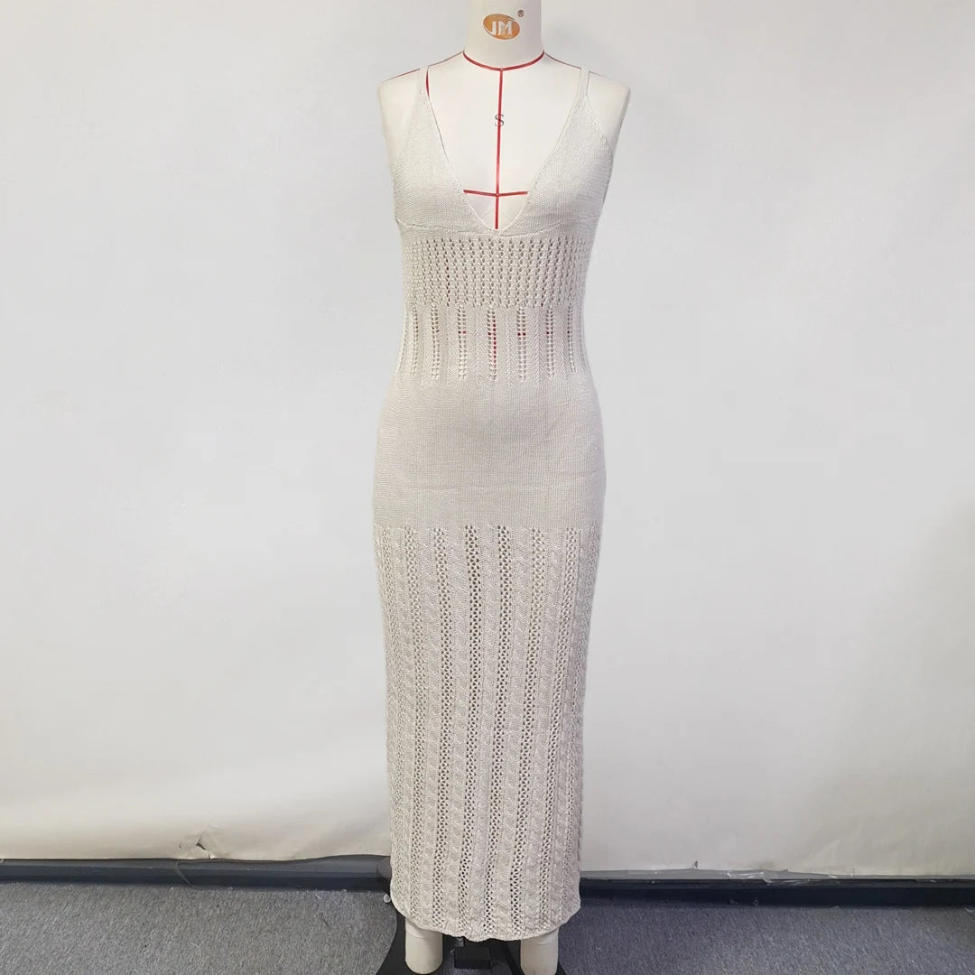 4 Colors V Neck Hollow Out Crochet Knitted Tunic Beach Cover Up Cover-ups Beach Dress Beach Wear Beachwear Female Women V5437