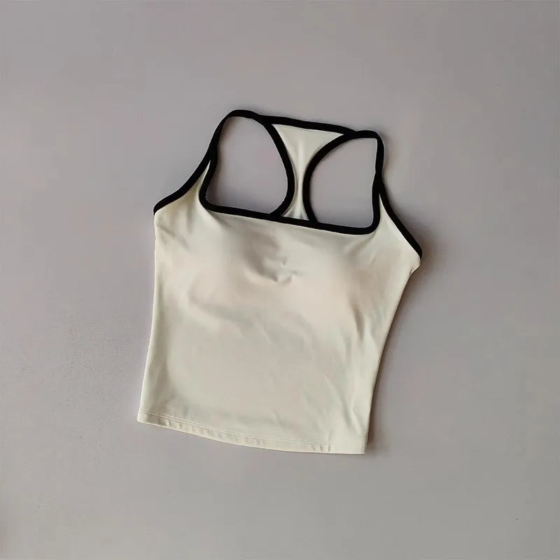 Women's Cross-Back Yoga Sports Vest One-Piece Cup Versatile Training Fitness Bra Colorful Fitness Clothing for Active Women
