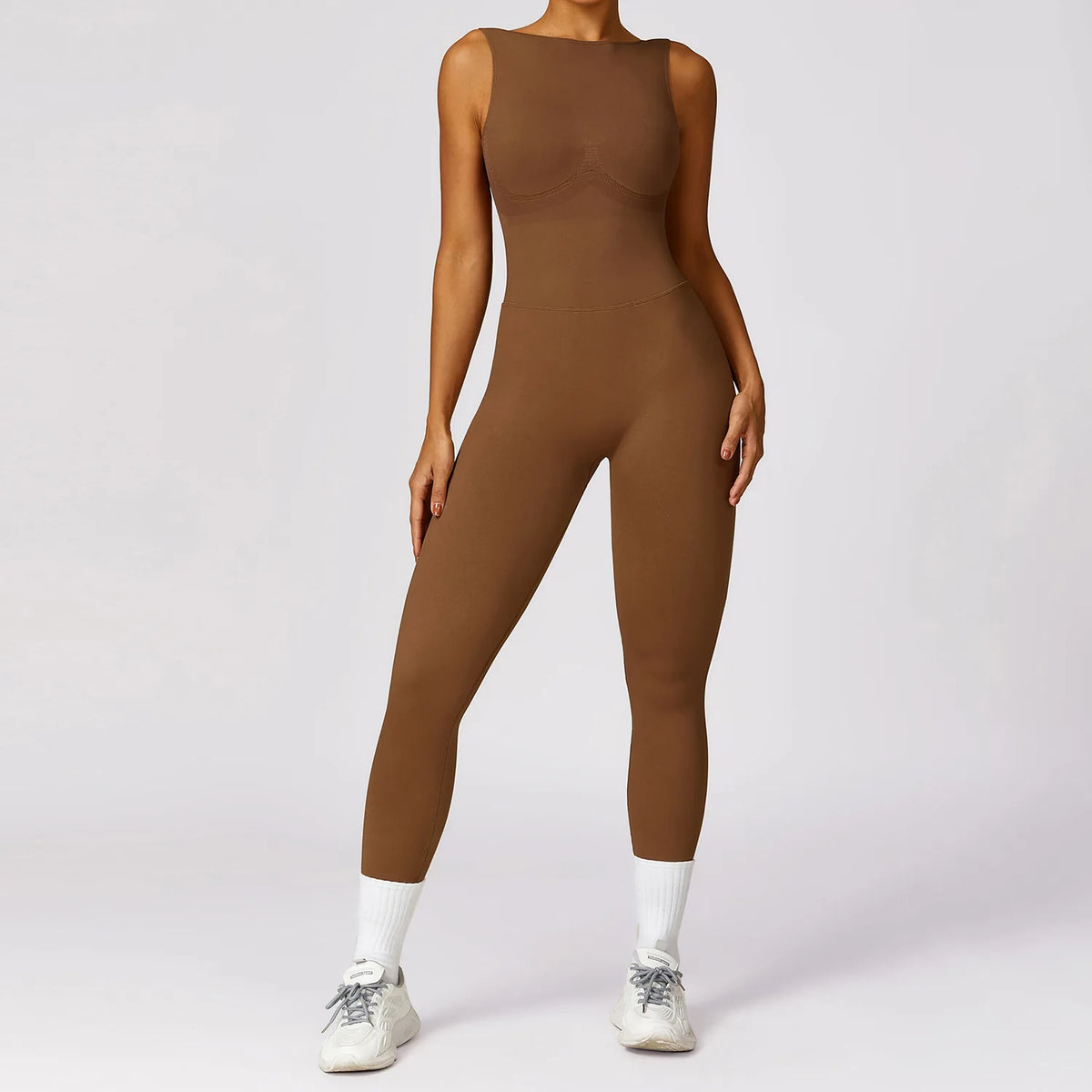 Seamless One-piece Suit Women Sports Jumpsuit Push up Yoga Suit Backless Sportswear Set Women Sleeveles Workout Bodysuits Female