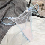 Bowknot Lace Sexy Girls Briefs Women Panties Dots Seamless G String Transparent Thong Underwear Low Waist Female Lingerie