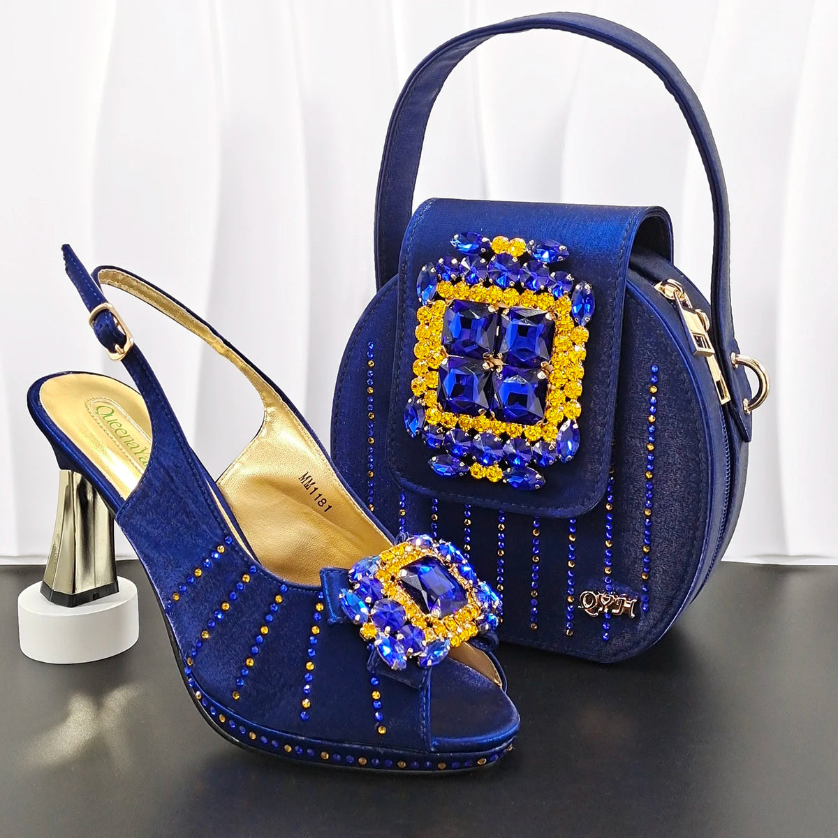 doershow Italian Shoes And Bag Sets For Evening Party With Stones Italian Leather Handbags Match Bags! HB1-1