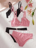 Bow Plus Size Women Lingerie Set Underwire Thin Unlined Minimizer Bra Comfortable Winter Ladies Underwear