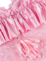 Chest corset with satin ruffled sleeves and waist-tightening palace corset at the back of the shoulder.