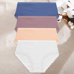 4Pcs/Set Women's Cotton Briefs Women Seamless Panties Solid Color Breathable Underwear Female Low Waist Soft Lingerie S-XXL
