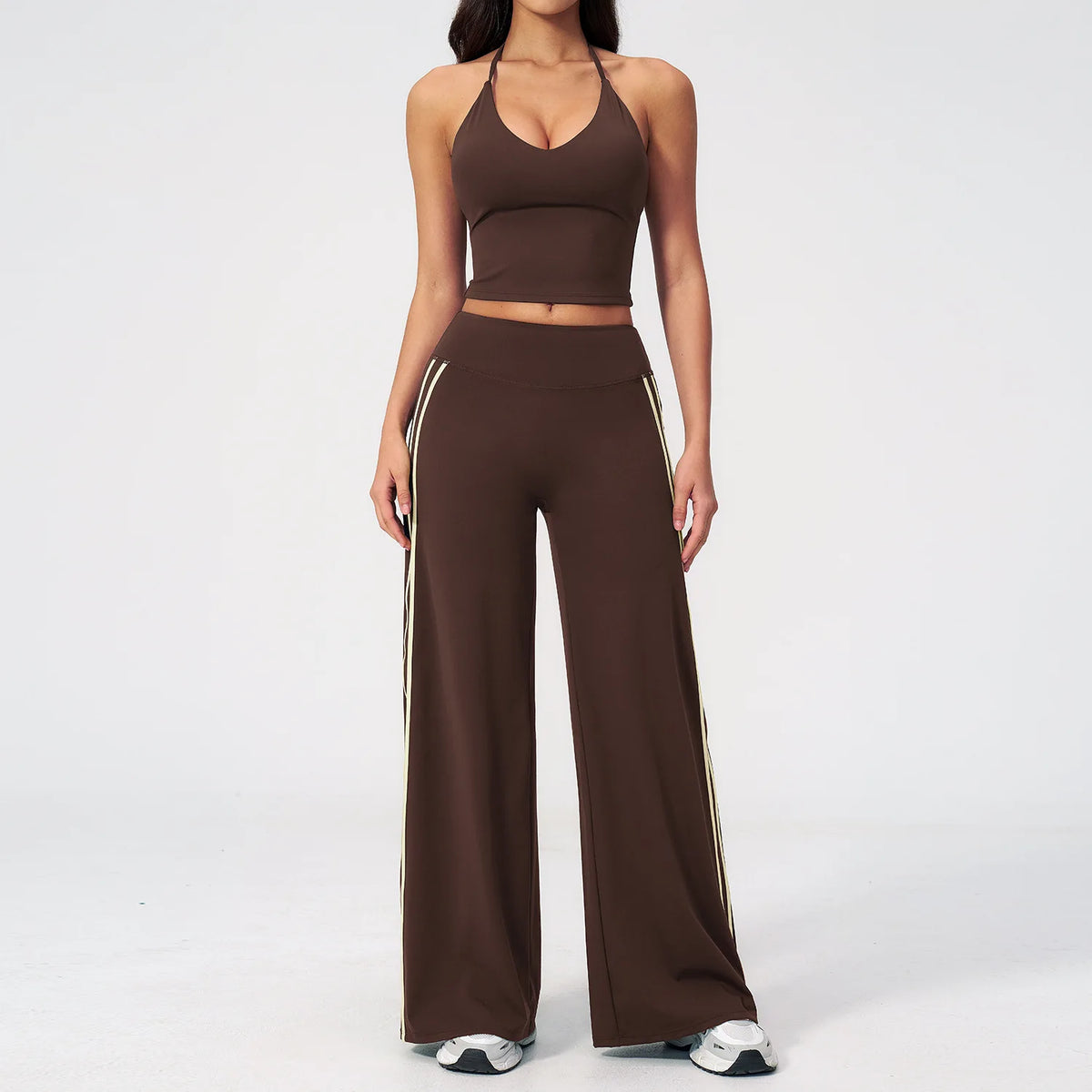 2 Pieces Women's Tracksuit Workout Clothes Yoga Set Sportswear High Waist Bell-bottoms Sexy Fitness Bta Sports Suit Gym Clothing