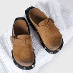 2025 Brand New Big Size 45 Denim Leisure Mules Shoes Women Trendy Comfy Walk Casual Clogs Flats Outdoor Slipper Men Slides
