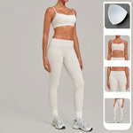 Women's Seamless Yoga Set Sports Fitness High Waist Butt-Lifting Leggings Pants Sets Workout Training Beautiful Back Bra Suits