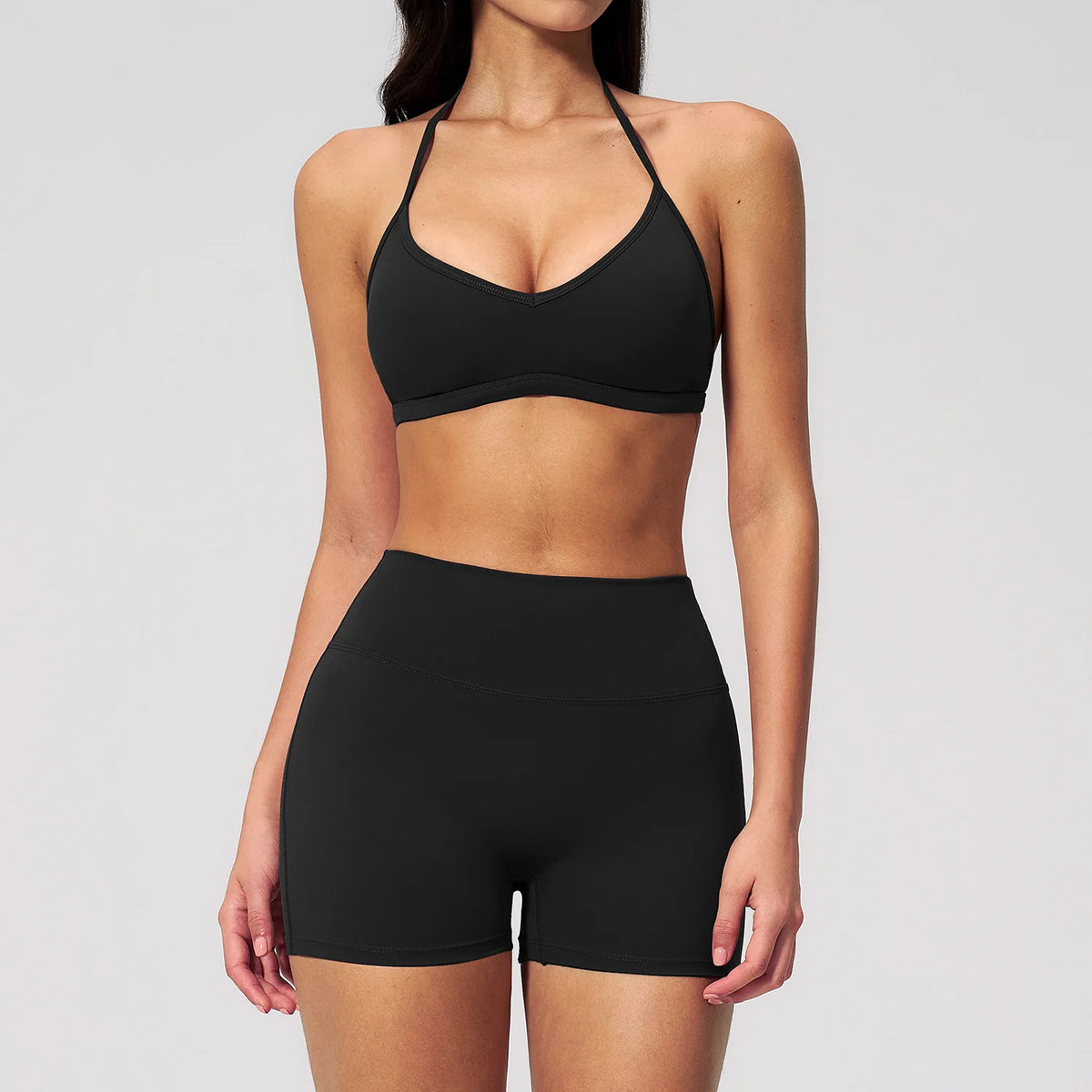New Tight Yoga Set Women Breathable Quick Drying Sports Bra High Waist Shorts Fitness Suit Outwear Leisure Workout Gym Tracksuit