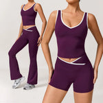 Yoga Set2 Pieces Workout Outfits Fitness Sportswear Gym Tracksuit High Waist Leggings Sports Bra Athletic Wear Women Clothes
