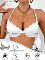 1Pcs Lace Butterfly Women's Sexy Bras French Front Closure Push up Bra Non-Padded Comfortable Versatile Back Design Top