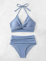 Sexy High Waist Bikini 2026 Women Halter Swimwear Female Swimsuit Solid Bathers Swimming Bathing Swim Suit Summer Beachwear