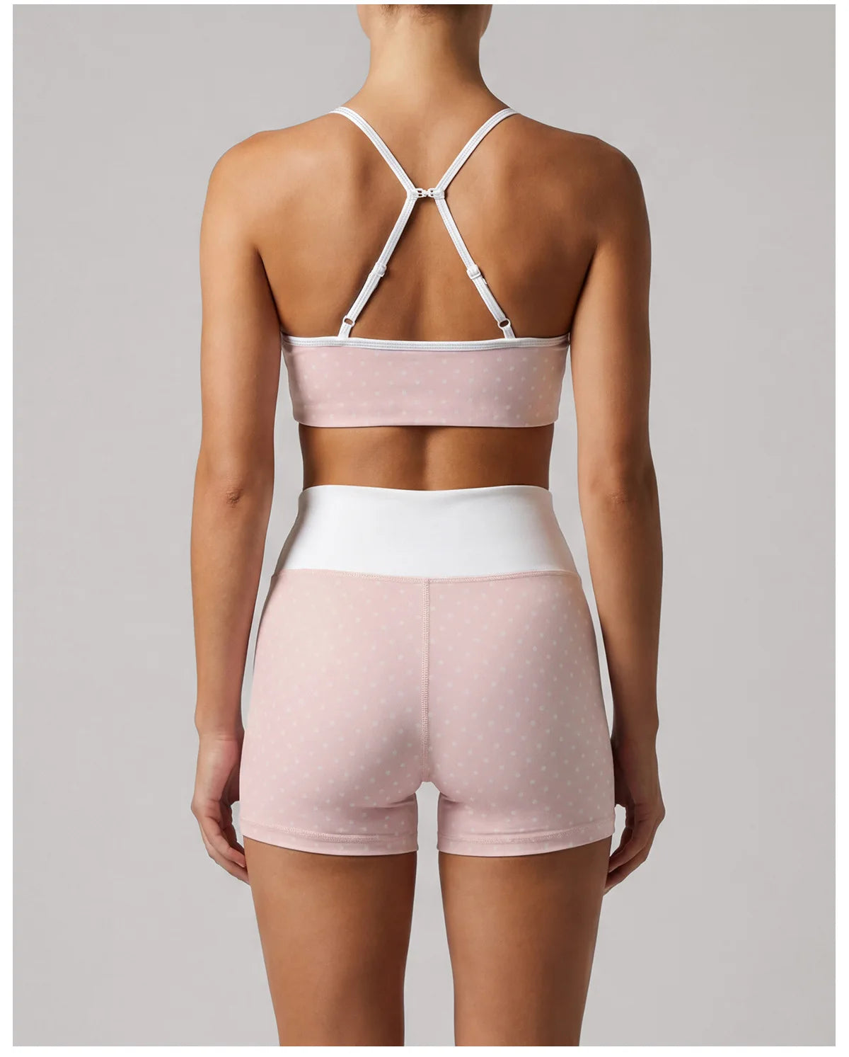 Summer Pink Wave Point Yoga Sets for Women Slim Sports Tank Top Gym Outfits Outerwear High Waist Shorts Training Fitness Suits