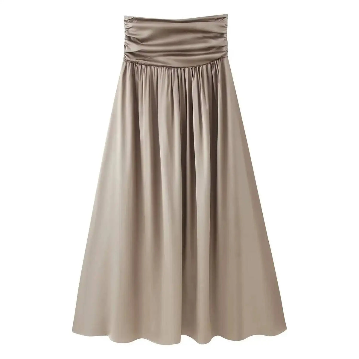 Women's Fashion Casual Satin Top Skirt Set Women Satin Halter Crop Top And High Waist Midi Skirt Two Piece Set Pure Desire TVYO