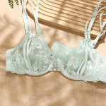 Lace Plus Size BC 70 75 80 85 90Cup Underwear Women Bras Three Quarter Top Sexy Ultra Thin Thick BH Push Up Female Lingerie
