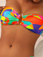 ZTVitality Sexy Print Bikini Set 2025 New Arrival Padded Bra Strapless Swimsuit Women Swimwear Summer Beachwear Biquini