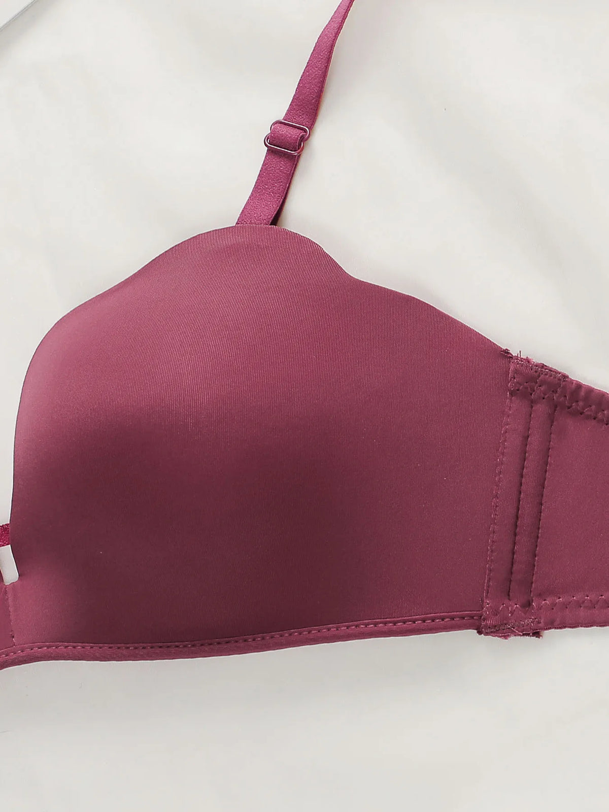 Women's sexy shell shaped bra with seamless gathering push ups and transparent shoulder straps for daily comfort underwear B2077
