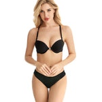Thickened Front Button Push Up Bra Set Sexy Lace Lingerie Set black 2-piece Set Women's Underwear SetA2120