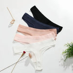 1PC Cotton Panties Sexy Low Waist Thongs Women G-string Female Underpants Solid Color Comfortable Girls Lingerie M-XXL