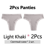 FINETOO 2Pcs/Set Women Cotton Brazilian Panties Plus Size M-2XL Lingerie Sexy Lace Underwear Low Rise Girls Intimates Underpants